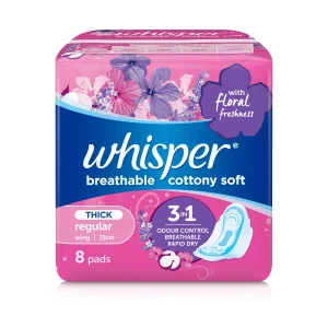Whisper Cottony Wing Sanitary Napkins (8s)