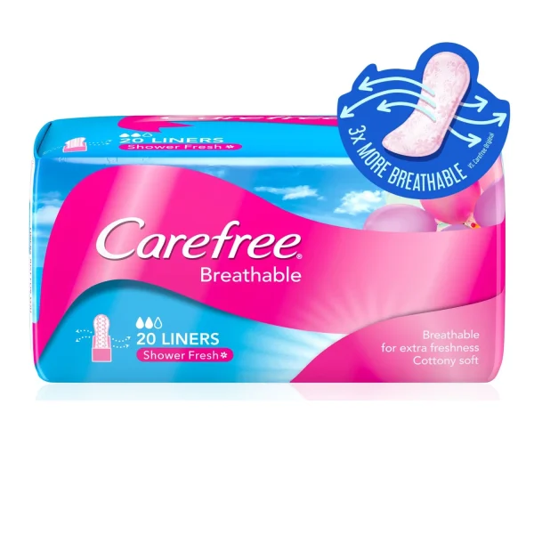 Carefree Breathable Panty Liners Flats 20s